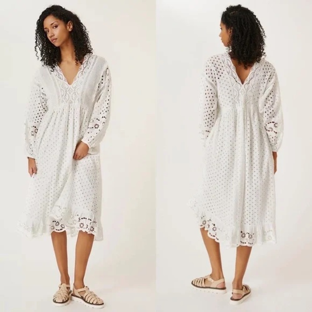 Anthropology Forever that Girl eyelet lace midi dress